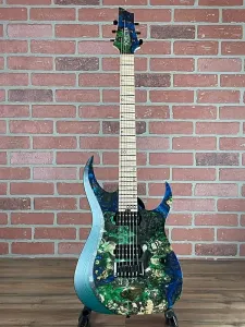 Электрогитара Schecter USA Custom Shop Sunset Extreme 6 - многоцветная стабилизированная верхняя дека с сатиновой отделкой - гриф из кленового дерева с рисунком "пламя"