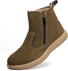 Кроссовки HISXUS для мужчин, строительные ботинки для женщин, стальная защитная носка (Цвет: коричневый, Размер: 8.5 US)