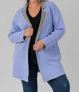 Уютная реверсивная вязаная куртка Cool Nights - плюс в гиацинтовом цвете Nic + Zoe, Hyacinth