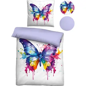 Двустороннее постельное белье Biberna «Карло», приятное для кожи, охлаждающее, на молнии, можно использовать круглый год, цвет bunt