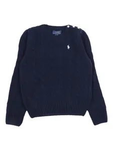Свитер с косами Polo Ralph Lauren Kids, синий