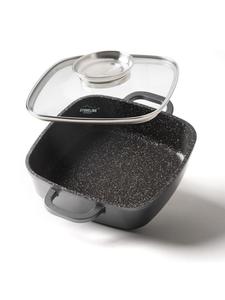 Прямоугольная сервировочная сковорода 20 см | с крышкой, антрацитового цвета Stoneline