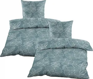 Комплект постельного белья из сирсакера 135x200, 4 предмета, на молнии - Лаймово-зеленый, цвет "Петрол" Casa Colori