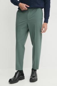 Шерстяные брюки Hugo, зеленый