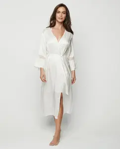 Длинный женский халат с внутренним бантом Selmark, цвет Crudo