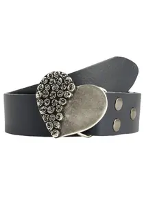 Кожаный ремень LIFEBURG by showroom 019° со сменной застежкой "Rose Heart Half" Rettungsring By Showroom 019°, синий