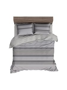 Полосатое постельное белье серого цвета Traumschlaf, 155 x 220 + 80 x 80 см
