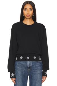 Пуловер kamon с круглым вырезом и принтом в виде серебристых звезд Michael Lauren, черный