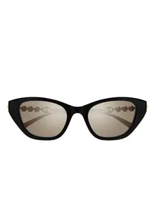 Солнечные очки в форме кошачьих глаз GG1968S с жемчужной отделкой Gucci, черный