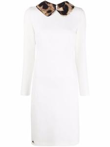 Philipp Plein платье с контрастным воротником, белый