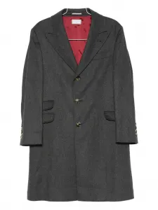 Пальто с застежкой на пуговицы и карманами-клапанами Brunello Cucinelli, серый