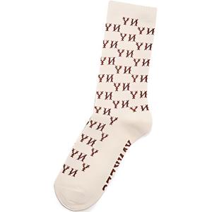 Монограмма коллекция носки мид-кальф Unisex 1 упаковка Dark Cream MLB, 1 Pack (темно-Cream)