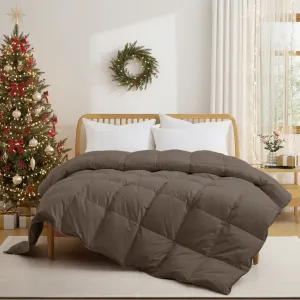 Сделано в Германии. Всесезонное одеяло из органического хлопка с пухом и пером. Puredown, коричневый