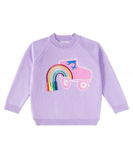 Толстовка из хлопкового джерси с вышивкой Stella McCartney Kids, фиолетовый