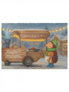 Mr. & Mrs. Panda Головоломка: ежик, каштан, дизайн без надписи белым цветом