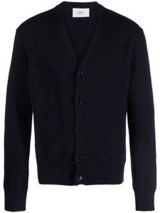 AMI Paris кардиган из смесового кашемира с V-образным вырезом, синий