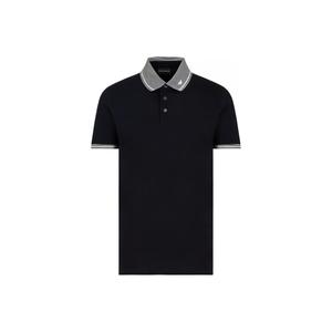 Пике-поло с рельефным воротником EMPORIO ARMANI, синий