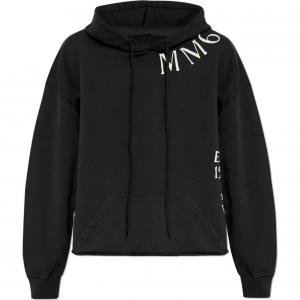 Худи с логотипом и спущенным плечом MM6 Maison Margiela, черный