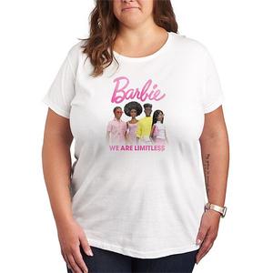 Футболка We Are Limitless с принтом и потертостями, Plus size Barbie, White