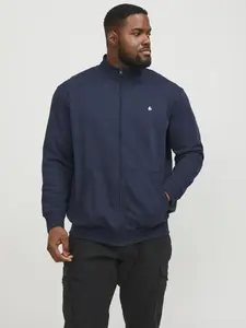 Толстовка Jack & Jones PlusSize "JJEPAULOS SWEAT ZIP NOOS PLS", синий