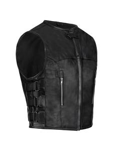 Жилет PAULGOS Lederweste Biker Kutte Echtleder BW10, черный