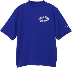 Мужская толстовка Champion с коротким рукавом, 100% полиэстер, быстросохнущая, эластичная, антибактериальная, с флокированным принтом, свободный крой, Tech Weave Terry C3-BG003, синий