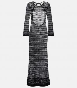 Платье макси Paloma из хлопка с добавлением кружева Isabel Marant, черный