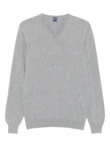Кашемировый свитер с V-образным вырезом Fedeli, серый