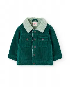Куртка из вельвета для малыша с меховой подкладкой Boboli, темно-зеленый