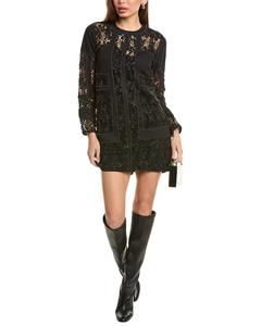 AllSaints Noush мини-платье из льна с добавками All Saints, черный