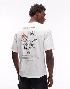 Футболка Emergency Rescue с принтом на спине белого цвета Alpha Industries