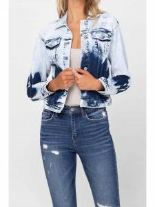VERVET BY FLYING MONKEY Джинсовая куртка с эффектом тай-дай, выбеленная, светло-голубого цвета
