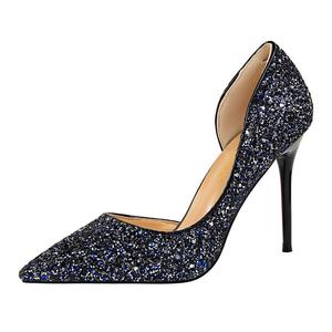 QITUMAUL Стройные каблуки на высоком каблуке 9,5 женские синие, цвет Blue[Heel Height 9.5cm]