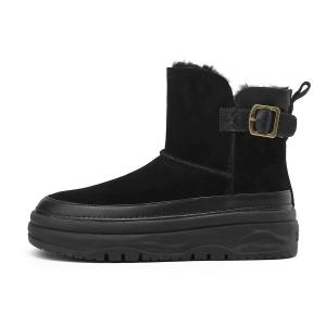 Женские зимние ботинки DAPHNE замшевые на платформе, черный