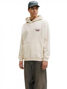 Jack & Jones Толстовка JORNORREBRO TYPO BACK SWEAT HOOD белого цвета
