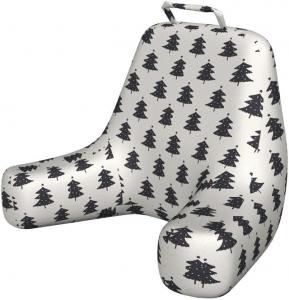 Рождественская наволочка для подушки для чтения Ambesonne, силуэты ели со звездами, рождественская иллюстрация на тему леса, мягкая набивная наволочка, размер XL, угольно-серый и слоновая кость., Charcoal Grey And Ivory