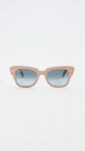 Солнцезащитные очки Ray-Ban унисекс Rb2186 State Street Square, Beige on Transparent/Blue Gradient Grey