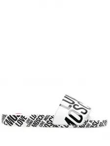 Шлепанцы с логотипом Love Moschino, белый