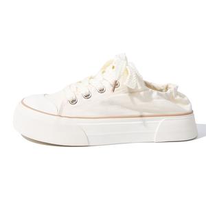 Женские бежевые кеды Feiyue на низкой платформе