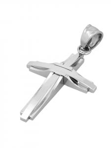 Adeliás Кулон унисекс - крест из нержавеющей стали серебристого цвета