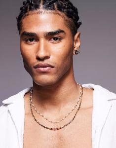 Комплект из 2 цепочек и жемчуга в золоте Asos Design