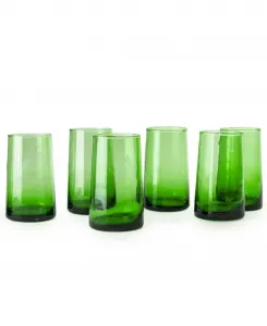 Большие конусообразные стеклянные бокалы - набор из 6 штук Verve Culture, зеленый