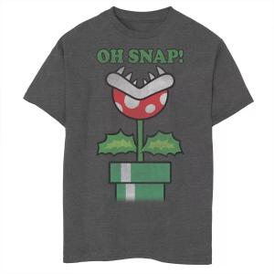 Винтажная футболка с рисунком Nintendo Super Mario Piranha Plant Oh Snap для мальчиков 8–20 лет Licensed Character