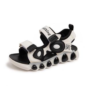 Детские сандалии с низким верхом, противоскользящие, амортизирующие, износостойкие, дышащие, с поддержкой NEZHACHAOHAI, черный