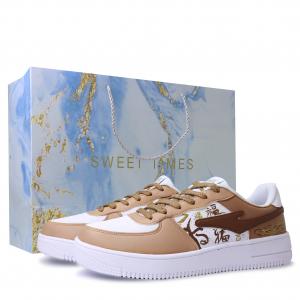 Erke Обувь для скейтбординга с амортизацией, износостойкая, низкая, мужская, цвет белый кофе