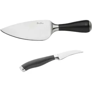 Нож универсальный PINTINOX "Coltelli Professional", (набор, 2 шт.), нож для сыра пармезан и нож для овощей, нержавеющая сталь/пластик, цвет edelstahlfarben/schwarz