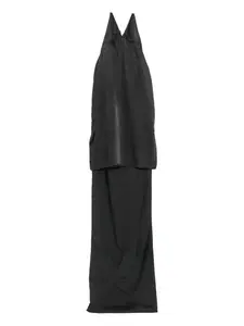 Платье макси с халтер-воротом FEDERICO CINA, серый