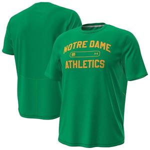 Мужская зеленая футболка notre dame fighting irish sideline knockout Under Armour
