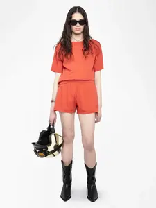 Женские шорты Paxa прямого кроя Zadig & Voltaire, оранжевый