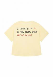 Футболка Mira Paris BRUTAL BACK PRINT ROLLUP TEE OVERSIZED, Butter/Light Yellow